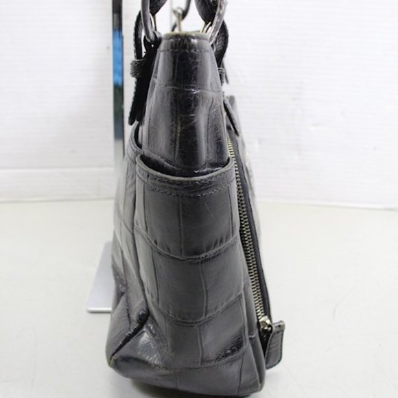 Brighton Dark Brown Croc Embossed Patent Leather Shoulder Bag - Picture 7 of 16